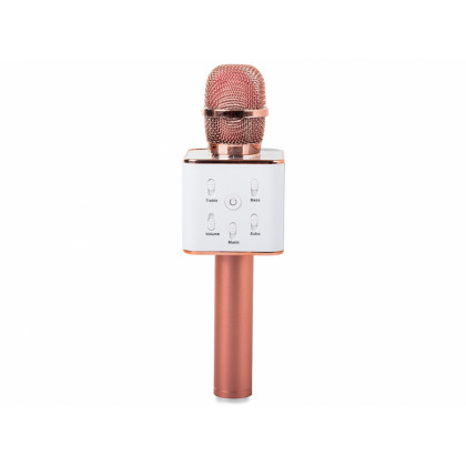 Bezdrátový bluetooth mikrofon 3Wx2 s reproduktorem - růžový