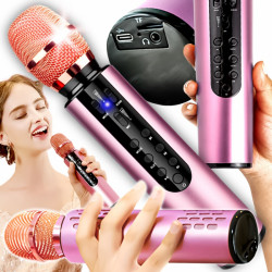 Bluetooth karaoke mikrofon s reproduktorem K7-Pink