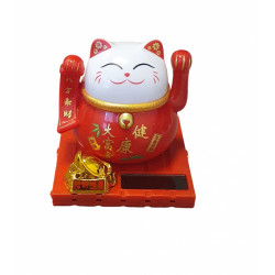 Čínská sluneční kočka pro štěstí červená, 10 cm