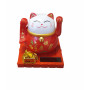 Čínska solárna mačka bohatstva červená, 10cm