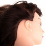 Cvičná hlava s prírodnými vlasmi 60-70cm - hnedá