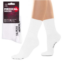 Dámské bavlněné ponožky pro diabetiky, Tulmero Medical, EU (44-46), bílé