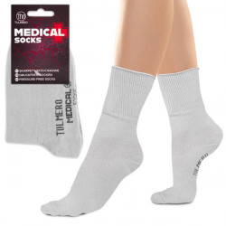Dámské bavlněné ponožky pro diabetiky, Tulmero Medical, EU (44-46), šedé
