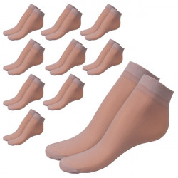 Dámské punčochové ponožky, šedohnědé, 10 párů, EU (35-42)
