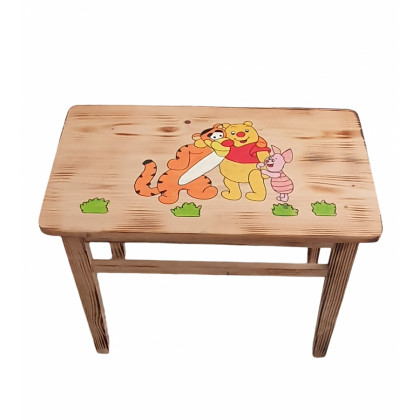 Dřevěný dětský stolek Macko Pú, 60 x 35 x 46 cm