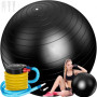 Fitness lopta s pumpou - čierna 65 cm