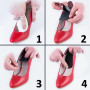 Podložka pod paty s vložkou pro ochranu nohou v obuvi, 2 v 1, černá, 4 páry (8ks)