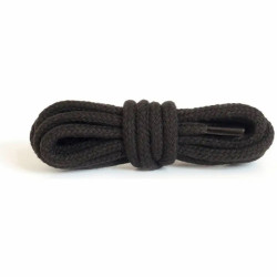 Silné kulaté černé bavlněné tkaničky 100 cm