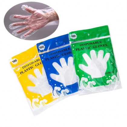 Pracovné jednorázové rukavice z polyetylénovej fólie - 100 ks