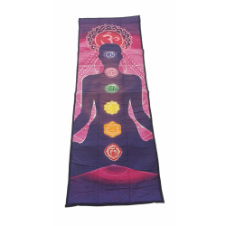 Podložka na jógu Yogi 7 čaker, růžovo-fialová, 174 x 60 cm