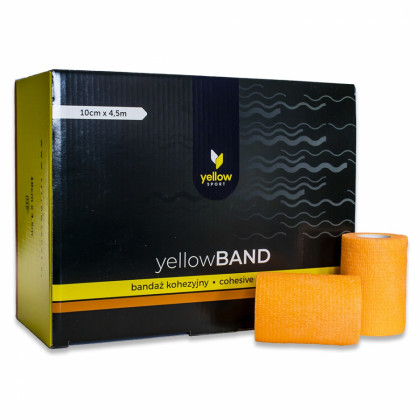 Kohezívny obväz yellowBAND - 10cm x 4,5m, neonovooranžový, 12ks