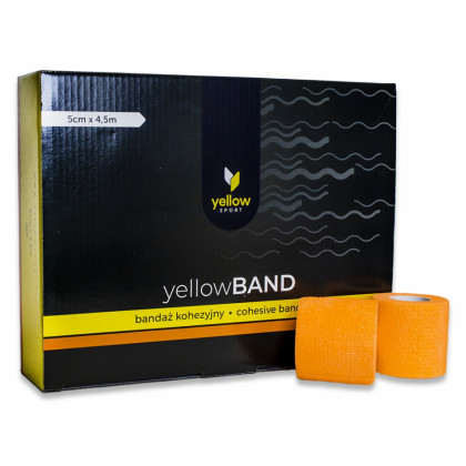 Kohezívny obväz yellowBAND - 5cm x 4,5m, neonovooranžový, 12ks
