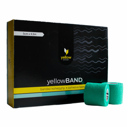 Kohezívny obväz yellowBAND - 5cm x 4,5m, tyrkysovozelený, 12ks