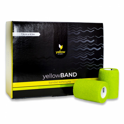 Kohezívny obväz yellowBAND - 7,5cm x 4,5m, zelený, 12ks