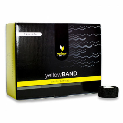 Kohezívny obväz yellowBAND - 2,5cm x 4,5m, čierny, 36ks