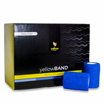 Kohezívny obväz yellowBAND - 10cm x 4,5m, modrý, 12ks