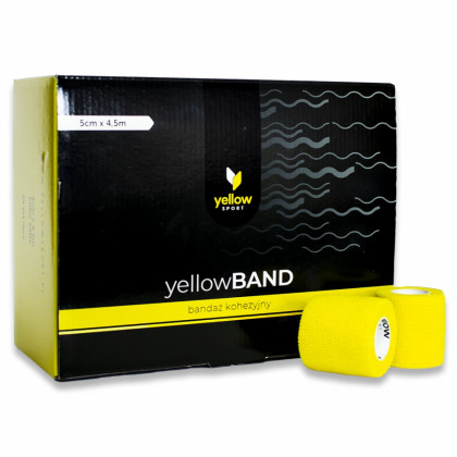 Kohezívny obväz yellowBAND - 5cm x 4,5m, žltý, 12ks