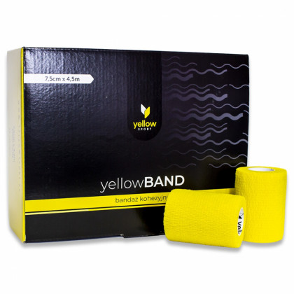 Kohezívny obväz yellowBAND - 7,5cm x 4,5m, žltý, 12ks