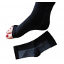 Kompresné ponožky s otvorenou špičkou, čierne - L/XL