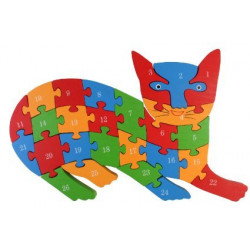 Kočka - vzdělávací dřevěné abecední puzzle