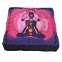 Meditační sedátko Yogi 7 čaker, čtvercové, růžovo-fialové, 44 x 44 x 9 cm