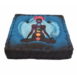 Meditační sedátko Yogi 7 čaker, tyrkysové, 44 x 44 x 9 cm