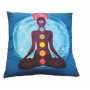 Meditační polštářek Yogi a 7 čaker, tyrkysová barva, 40 x 40 cm