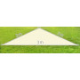 Záhradná slnečná clona/tieniaca plachta trojuholník béžová, 3 x 3 x 3 m