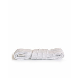 Ploché bílé bavlněné tkaničky 100 cm