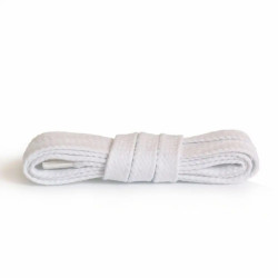Ploché bílé bavlněné tkaničky 150 cm