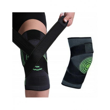 Podporná bandáž na koleno so suchým zipsom S - čierna