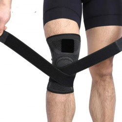 Podpůrná bandáž na koleno se suchým zipem S - černá