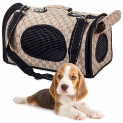 Přepravní taška pro psy a kočky, béžová, 40,5 x 23,5 x 22,5 cm