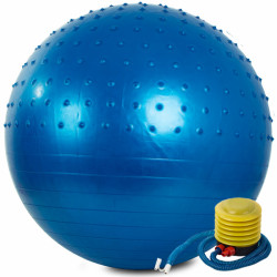 Rehabilitační fitness míč s pumpičkou, Gymball, 55 cm, modrý