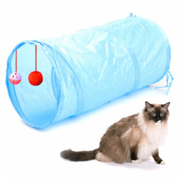 Skládací tunel pro kočky, 50 cm, modrý