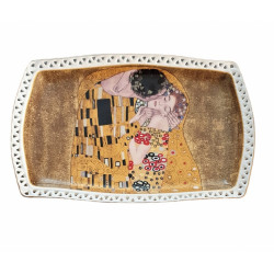 Servírovací podnos Gustáv Klimt Kiss 35 cm, hnědý