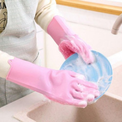 Silikonové čisticí rukavice s houbou