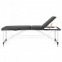 Skládací hliníkový masážní stůl, Comfort 3-dílný, černý