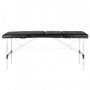 Skládací hliníkový masážní stůl, Comfort 3-dílný, černý