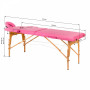 Skládací dřevěný masážní stůl, Comfort 2 kusy, růžovo-hnědý