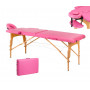 Skladací masérsky drevený stôl, Komfort 2 dielny, ružový hnedý
