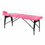Skladací masérsky drevený stôl, Komfort 2 dielny, ružový čierny