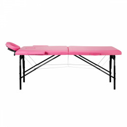 Skládací dřevěný masážní stůl, Comfort 2 kusy, růžovo-černý