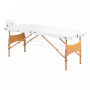 Skládací dřevěný masážní stůl Komfort Lux 3-dílný, 190 x 70 cm, bílý
