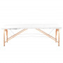 Skladací masérsky drevený stôl, Komfort Wood 3-dielny, 186 x 59 cm, biely
