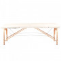 Skladací masérsky drevený stôl, Komfort 2 dielny, krémový
