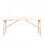 Skladací masérsky drevený stôl, Komfort 2 dielny, krémový