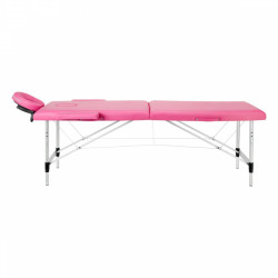 Skládací hliníkový masážní stůl, Comfort 2-dílný, růžový