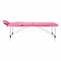 Skladací masérsky hliníkový stôl, Komfort 2 dielny, ružový