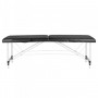 Skládací hliníkový masážní stůl, dvoudílný Comfort, černý